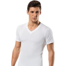 Erdem V Yaka Kısa Kollu %100 Pamuklu 6'lı Paket Tişört 1167