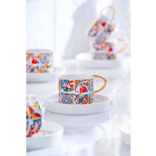 Şık 6 Kişilik Kahve Fincanı Takımı, 90 Ml, Zarif ve Modern Tasarım