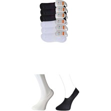 DS LLC Siyah ve Beyaz Erkek Babet Çorap 6 Çift DSLLC34-43TX