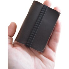 Oh Deer Leather Hakiki Deri Sade ve Minimal Kartlık - Crazy Deri - Taba