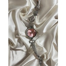 Pembe Taşlı Kadın Kol Saati Hediyelik Saat Sevgiliye Saat