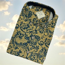 Eren Style Linen Uzun Kol Pamuklu Yakası Gizli Düğmeli Gömlek (Slim Fit Kalıp)