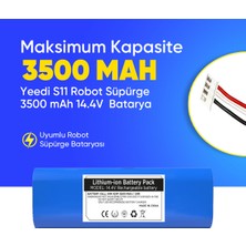 Yeedi S11 Robot Süpürge 3500 mAh 14.4V  Batarya – Orjinal Uyumlu Uzun Ömürlü, Yüksek Performans Pil