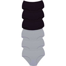 DS LLC 6 Adet Tutku Kadın Yüksek Bel Bato Kalın Lastik Külot S3 DSLLC34-43TX