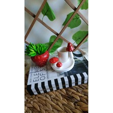 El Yapımı Mantar Desenli Kahve Fincanı ve Saksı Seti, Şık Tasarım