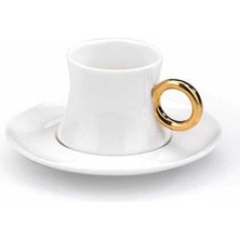 6'lı Beyaz Gold Kahve Fincan Takımı, Şıklık ve Zarafet Sunar