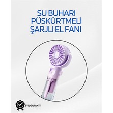 DS LLC Taşınabilir Şarjlı Su Sisi Püskürtmeli Mini El Fanı – 4 Hız Ayarı, Tip-C Şarjlı, Sessiz