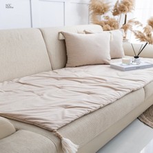 NDC Home Bej Keten Evcil Hayvan Dostu Keten Koltuk Pedi /şiltesi (80X180)
