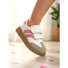 Ellaboni Kız Çocuk Cırtlı Rahat Hafif Çocuk Işıklı Spor Ayakkabı Sneaker