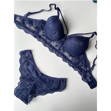 Nariya Kadın Tek Ipli Desteksizi Dantel Detaylı Sütyen Şık Külot Bralet Set Iç Çamaşır Takımı