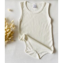 Miyakidsworld Kalın Askılı %100 Pamuk Ecru Renk 6 Adet Body (Özel Gereksinimli  Çocuklar Için Özel Kalıp)3-12 Yaş