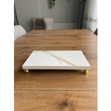 Nexa Doğaltaş Ayaklı Porselen Sunumluk ve Yağdanlık Altlığı – 25X15 cm Dikdörtgen Tepsi