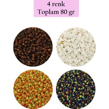 DS LLC Dökme Cam Kum Boncuk (11/0) 2 mm - 4 Renk - Toplam 80 Gram -  BNC406 DSLLC34-43TX