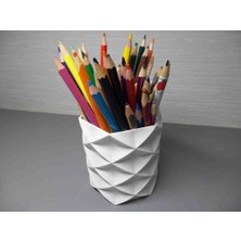 Talaşoğlu Geometrik Elmas Desenli Kalemlik / – Petg Dekoratif Masaüstü Organizer