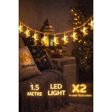 Pairla 1,5 Metre 3 Yıldız 1 Ay Ramazan Temalı LED Işıklı Süsleme Seti Ramazan Süsleri, Ramazan Hediyem Ramazan Süsü