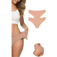 DS LLC 2 Adet Kadın Dikişsiz Lazer Kesim Esnek Iz Yapmayan Külot Ten DSLLC34-43TX