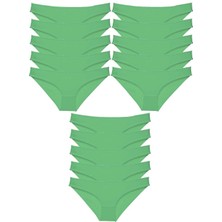 DS LLC 15 Adet Süper Eko Set Likralı Kadın Slip Külot Yeşil DSLLC34-43TX