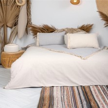 NDC Home Gri Krem Çift Taraflı Battal Boy Nevresim Seti