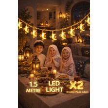 Okavango 1,5 Metre 3 Yıldız 1 Ay Ramazan Temalı LED Işıklı Süsleme Seti Ramazan Süsleri, Ramazan Hediyem Ramazan Süsü
