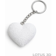 Lotus 3D Beyaz Kalp Anahtarlık