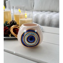 El Yapımı Seramik Fincan, Nazar Boncuklu, Şık ve Özel Tasarım