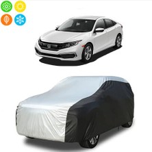 AUTOES Honda Civic Sedan 2020 Model Branda Araba Brandası Oto Branda Gri-Siyah