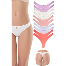 DS LLC 10 Adet Pamuklu Kadın Klasik Tanga Soft Renkler DSLLC34-43TX