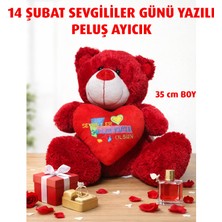 Direkstoktan 35 cm Peluş Ayıcık – Kalpli 14 Şubat Sevgililer Günü Temalı Yumuşak Oyuncak Teddy Bear