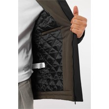 Erkek Siyah Kapüşonlu Kalın Kışlık Mont