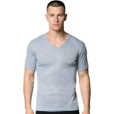 Gümüş 4051 6'lı Erkek V Yaka Spor Kollu Fanila