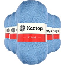 DS LLC 5 Adet Kristal Çift Katlı El Örgü Lif Ipi Bebe Mavi K540 DSLLC34-43TX