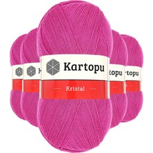 DS LLC 5 Adet Kristal Çift Katlı El Örgü Lif Ipi Fuşya K440 DSLLC34-43TX