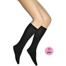 DS LLC 12 Adet Mikro 70 Dizaltı Kadın Çorap Siyah 500 DSLLC34-43TX