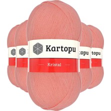 DS LLC 5 Adet Kristal Çift Katlı El Örgü Lif Ipi Koyu Somon K1217 DSLLC34-43TX