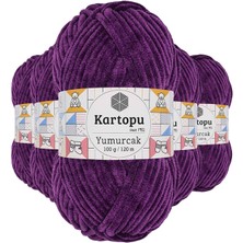 DS LLC 5 Adet Yumurcak Kadife El Örgü Ipi Açık Mor K719 DSLLC34-43TX