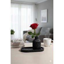 Modesta Home Tek’li Dekoratif Seramik Vazo Seti Siyah – Çizgili Mini Vazo Masa Üstü Ev Aksesuarı