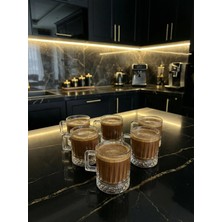 6'lı Şeffaf Cam Kahve Fincanı Seti, Şık ve Dayanıklı Tasarım