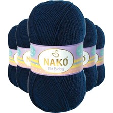 DS LLC 5 Adet Elite Baby El Örgü Ipi Tüylenmeyen Bebek Yünü Lacivert 10094 DSLLC34-43TX