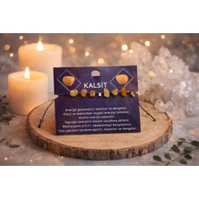 Seymen Bıçakçılık Kalsit Doğal Taş Bileklik | El Yapımı Enerji Taşı Bilekliği | Ayarlanabilir Ip Tasarım