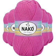 DS LLC 5 Adet Elite Baby El Örgü Ipi Tüylenmeyen Bebek Yünü Çöl Gülü 5278 DSLLC34-43TX