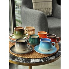 Renkli 6’lı Bademli Kahve Fincan Takımı, 150 Ml, Şık ve Zarif Tasarım