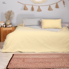 NDC Home Gri Sarı Çift Taraflı Battal Boy Nevresim Seti