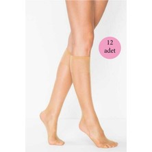 DS LLC 12 Adet Süper Ince 15 Den Mat Pantolon Çorabı Ten DSLLC34-43TX