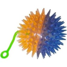 abnturk Dikenli Silikon Köpek & Kedi Topu Eğlenceli Parlayan Işıklı At Getir Oyunu