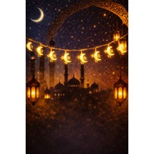 Pairla 1,5 Metre 3 Yıldız 1 Ay Ramazan Temalı LED Işıklı Süsleme Seti Ramazan Süsleri, Ramazan Hediyem Ramazan Süsü