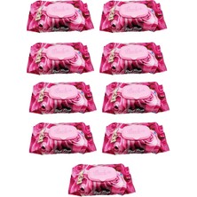 DS LLC 9 Paket Red Rose Islak Havlu Mendil 90 Adet Kapaklı Gül Kokulu DSLLC34-43TX