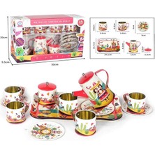 Vardem Çelik Oyuncak Çay Seti 14 Parça | Çocuklar Için Eğitici Mutfak Oyuncağı