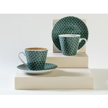 Şık Siyah Porselen Kahve Fincanı Takımı 2'li, 80 Ml, Modern Tasarım