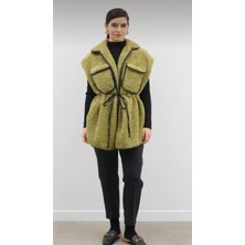 Hena Store Deri Biyeli Kürklü Yelek