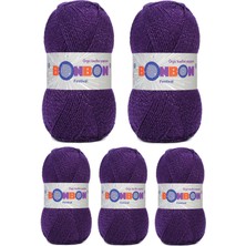 DS LLC 5 Adet Festival Simli Örgü Ipi Yünü Renk NO:232 DSLLC34-43TX